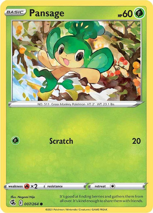 Pansage 007/264 Common Fusion Strike Pokémon card
