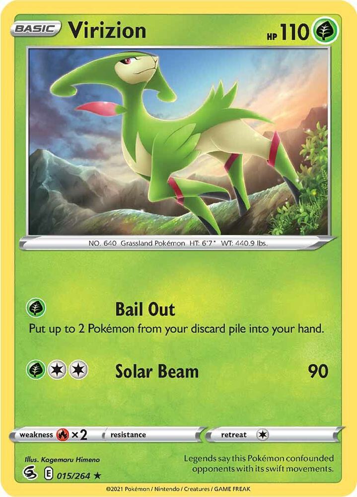 Virizion 015/264 Rare Fusion Strike Pokémon card