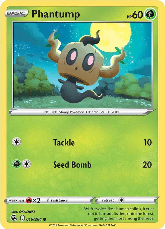 Phantump 016/264 Common Fusion Strike Pokémon card
