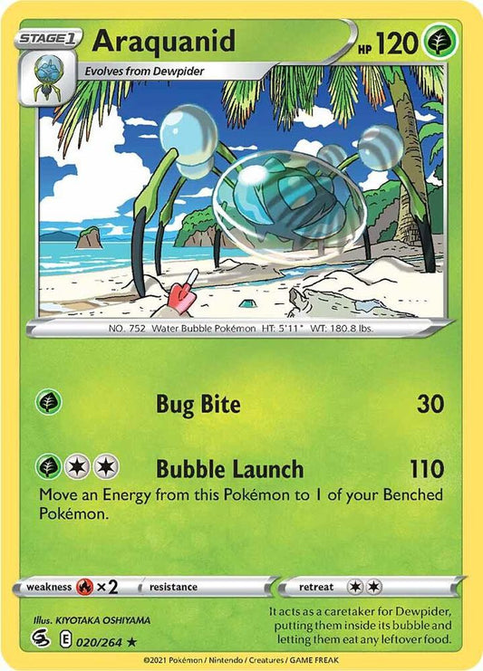 Araquanid 020/264 Rare Fusion Strike Pokémon card