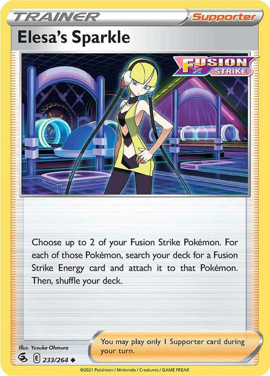 Elesa's Sparkle 233/264 Uncommon Fusion Strike Pokémon card
