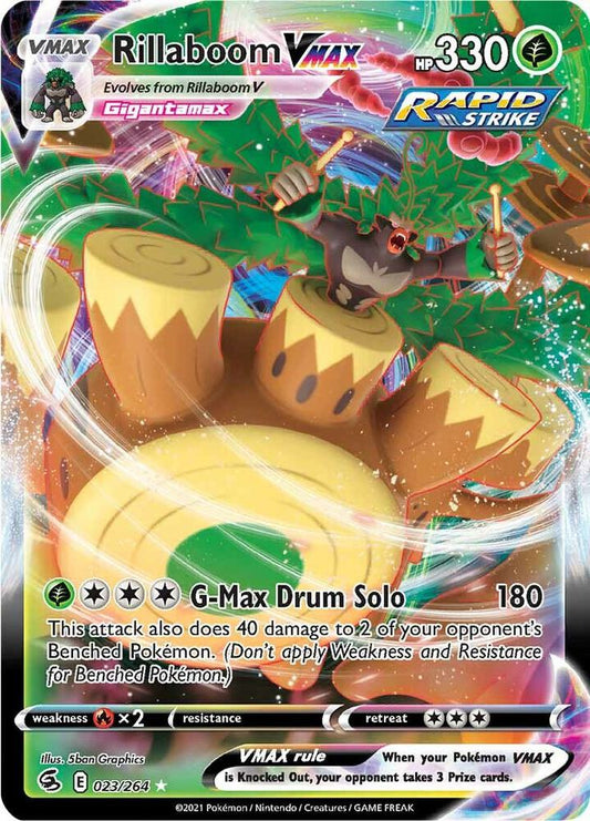 Rillaboom VMAX 023/264 Ultra Rare Fusion Strike Pokémon card