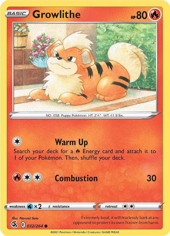 Growlithe 032/264 Common Fusion Strike Pokémon card
