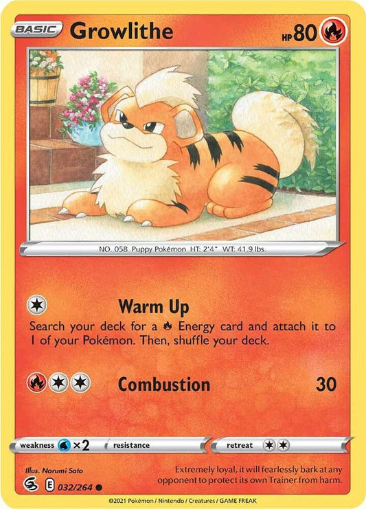 Growlithe 032/264 Common Fusion Strike Pokémon card
