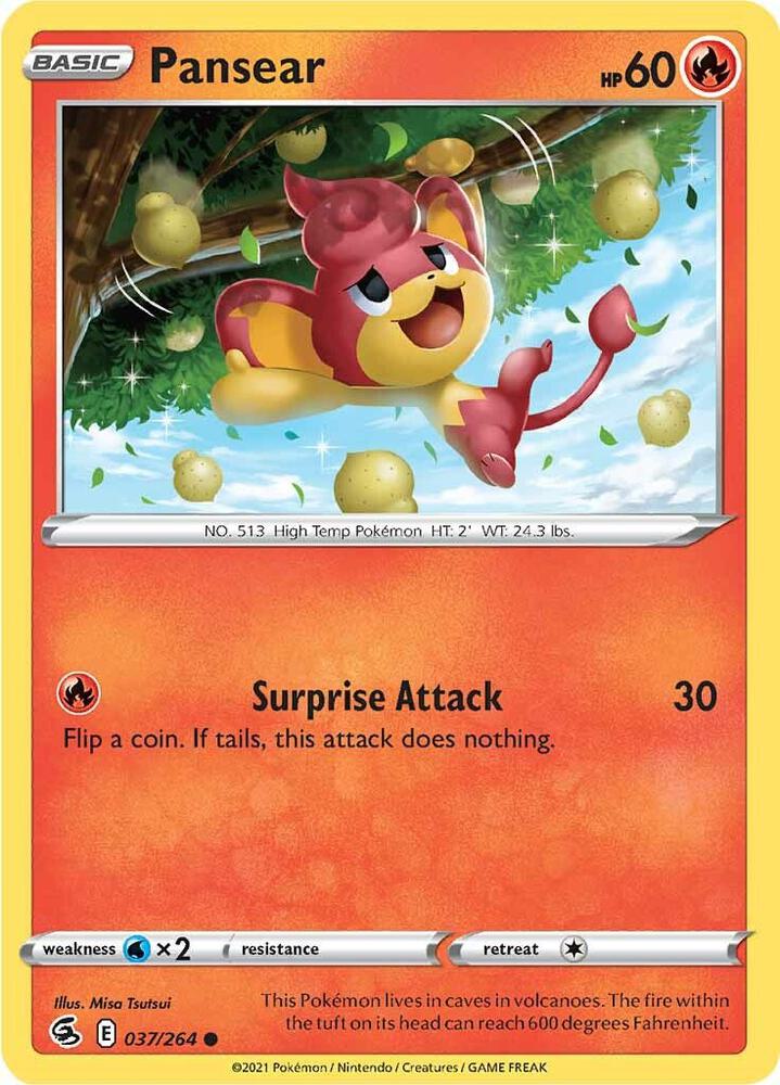 Pansear 037/264 Common Fusion Strike Pokémon card