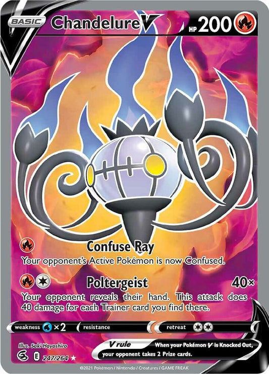 Chandelure V (Full Art) 247/264 Ultra Rare Fusion Strike Pokémon card