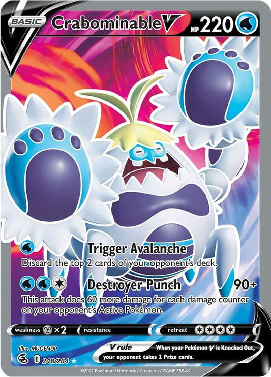 Crabominable V (Full Art) 248/264 Ultra Rare Fusion Strike Pokémon card