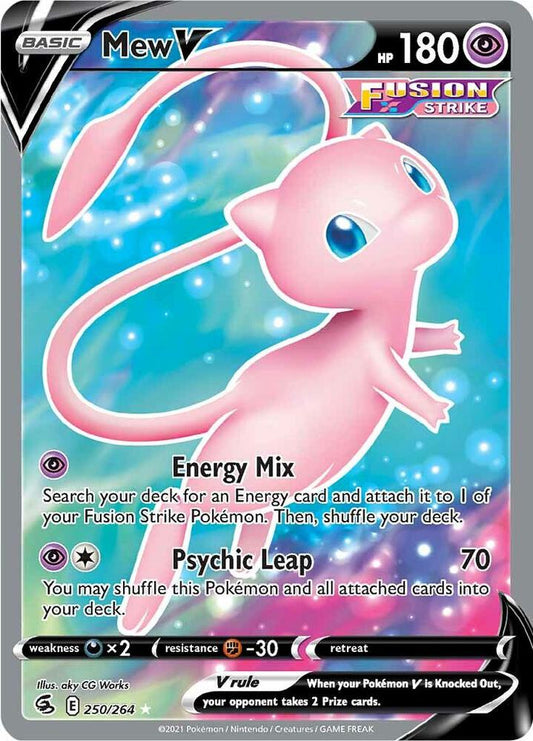 Mew V (Full Art) 250/264 Ultra Rare Fusion Strike Pokémon card