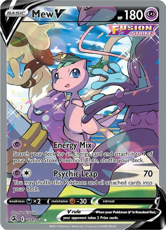 Mew V (Alternate Full Art) 251/264 Ultra Rare Fusion Strike Pokémon card