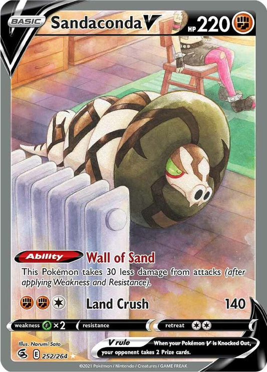 Sandaconda V (Alternate Full Art) 252/264 Ultra Rare Fusion Strike Pokémon card