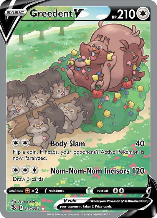 Greedent V (Alternate Full Art) 257/264 Ultra Rare Fusion Strike Pokémon card