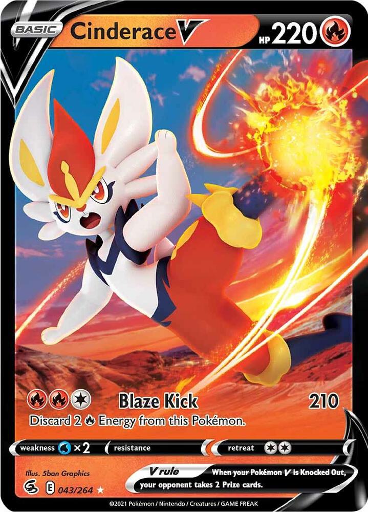 Cinderace V (43) - 043/264 Ultra Rare SWSH08: Fusion Strike