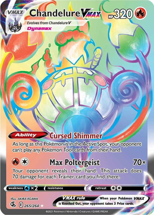 Chandelure VMAX (Secret) 265/264 Secret Rare Fusion Strike Pokémon card
