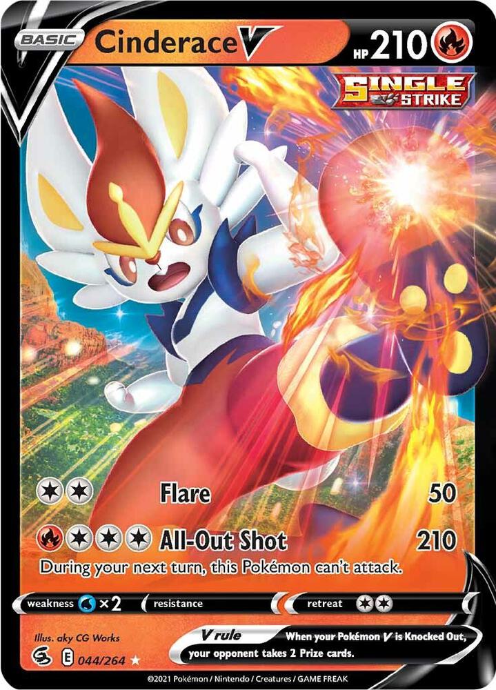 Cinderace V (44) 044/264 Ultra Rare Fusion Strike Pokémon card