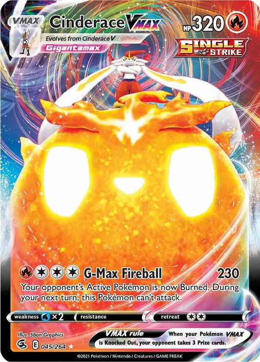 Cinderace VMAX 045/264 Ultra Rare Fusion Strike Pokémon card