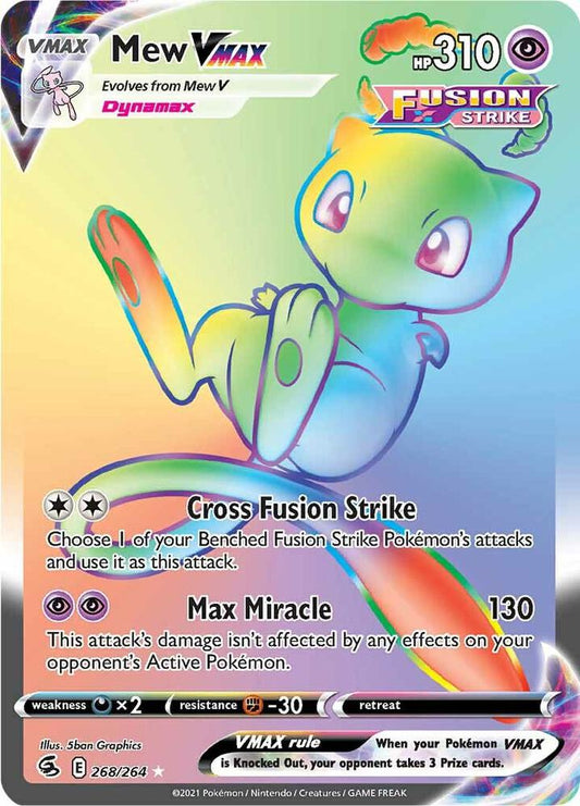 Mew VMAX (Secret) 268/264 Secret Rare Fusion Strike Pokémon card