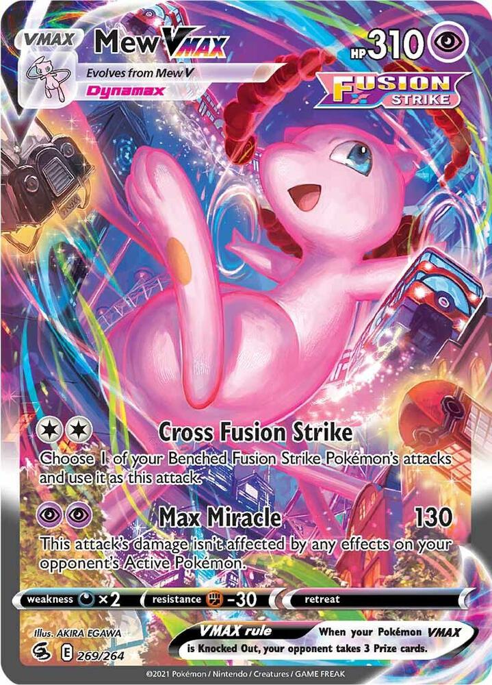 Mew VMAX (Alternate Art Secret) 269/264 Secret Rare Fusion Strike Pokémon card