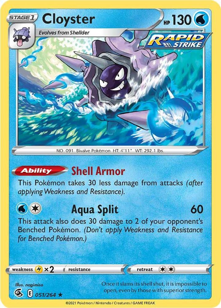 Cloyster 051/264 Rare Fusion Strike Pokémon card