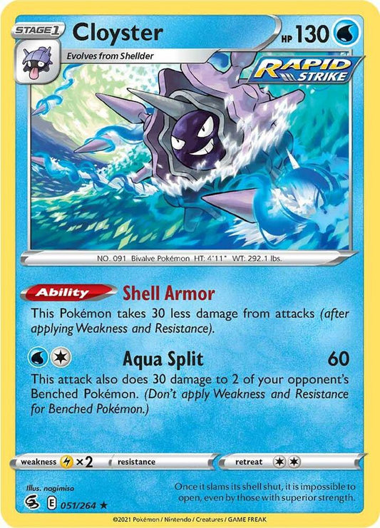 Cloyster 051/264 Rare Fusion Strike Pokémon card