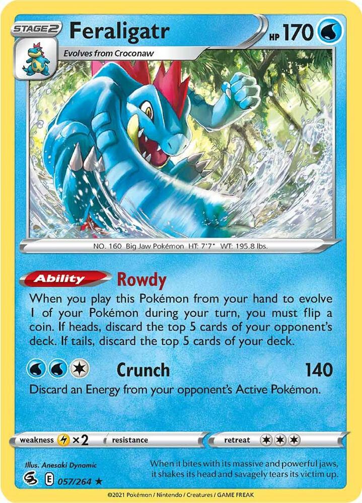Feraligatr 057/264 Holo Rare Fusion Strike Pokémon card