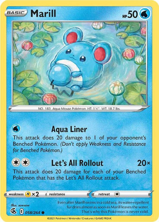 Marill 058/264 Common Fusion Strike Pokémon card