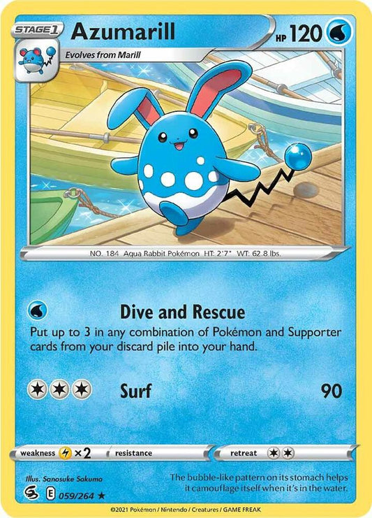 Azumarill 059/264 Rare Fusion Strike Pokémon card
