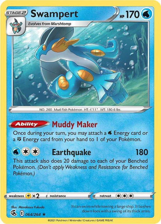 Swampert 064/264 Holo Rare Fusion Strike Pokémon card