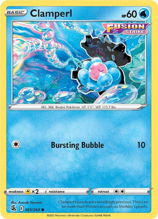 Clamperl 065/264 Common Fusion Strike Pokémon card