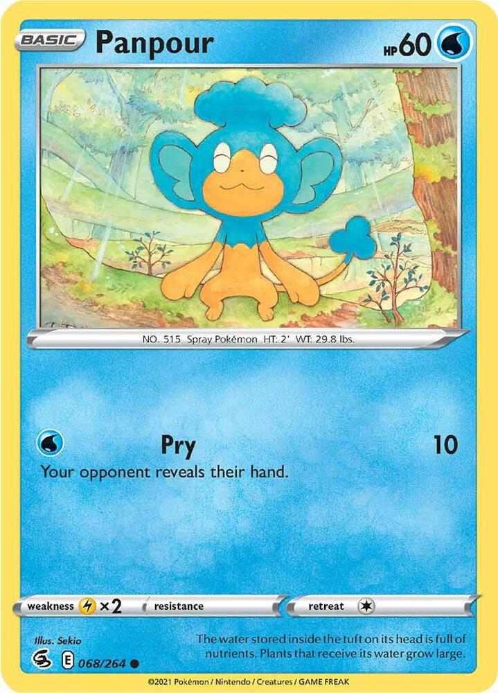 Panpour 068/264 Common Fusion Strike Pokémon card
