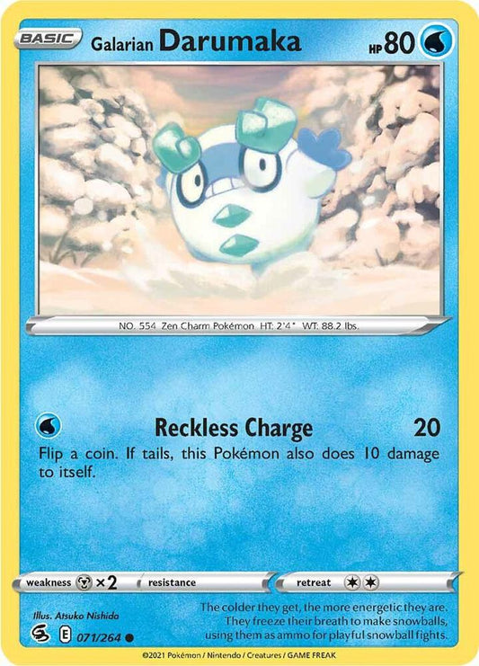 Galarian Darumaka 071/264 Common Fusion Strike Pokémon card