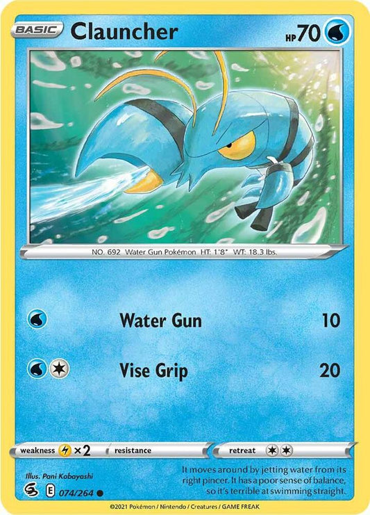 Clauncher 074/264 Common Fusion Strike Pokémon card