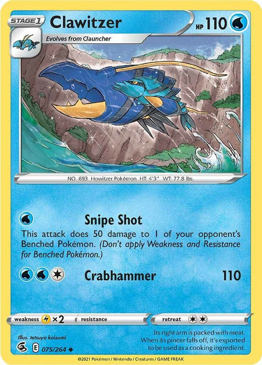 Clawitzer 075/264 Uncommon Fusion Strike Pokémon card