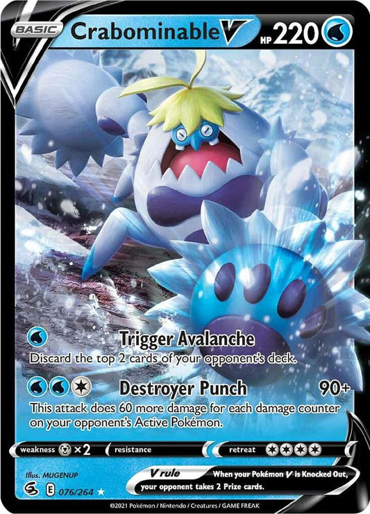 Crabominable V 076/264 Ultra Rare Fusion Strike Pokémon card