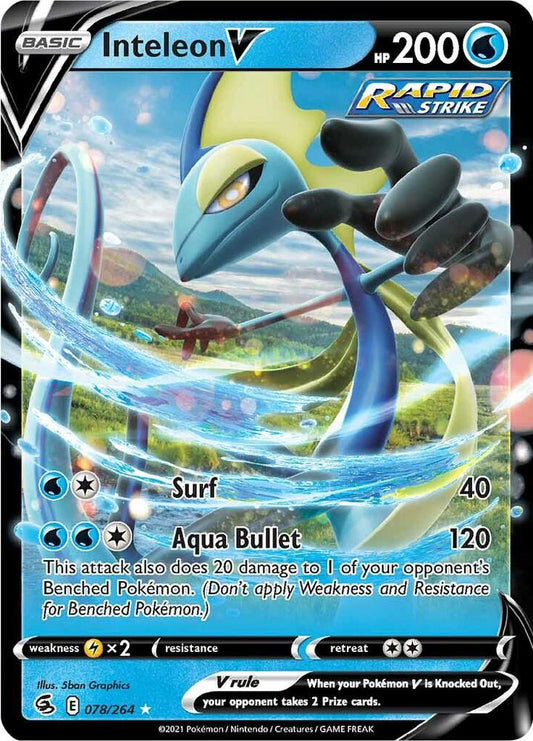 Inteleon V 078/264 Ultra Rare Fusion Strike Pokémon card