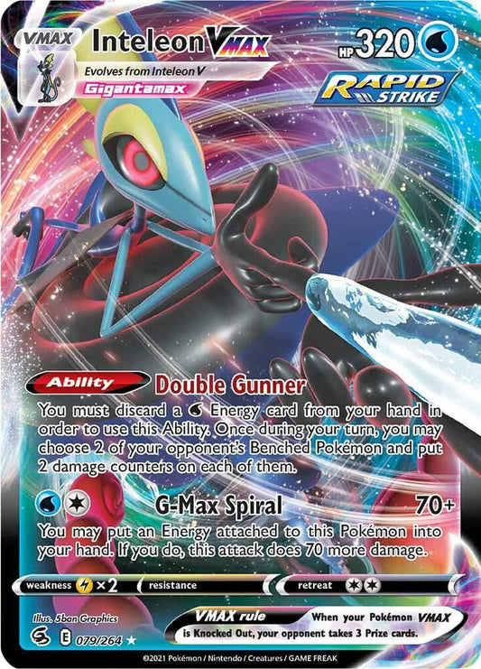 Inteleon VMAX 079/264 Ultra Rare Fusion Strike Pokémon card