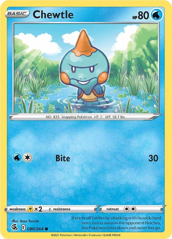 Chewtle 080/264 Common Fusion Strike Pokémon card