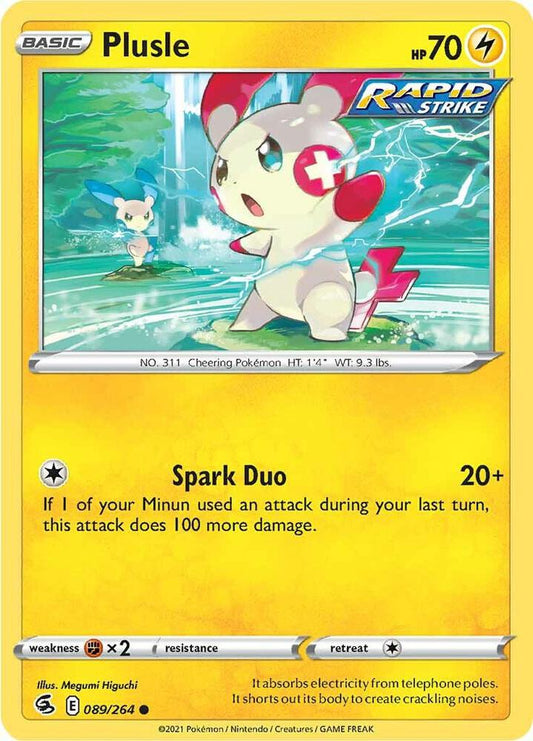 Plusle 089/264 Common Fusion Strike Pokémon card