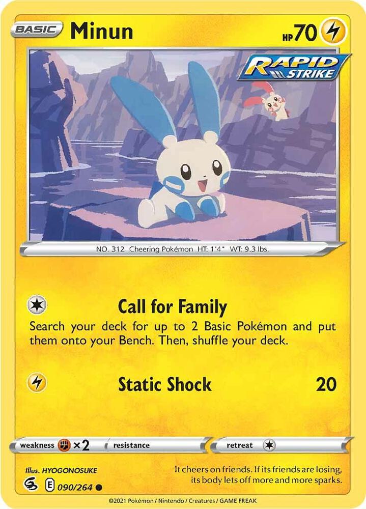 Minun 090/264 Common Fusion Strike Pokémon card