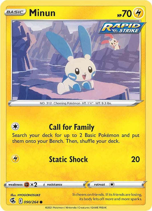 Minun 090/264 Common Fusion Strike Pokémon card