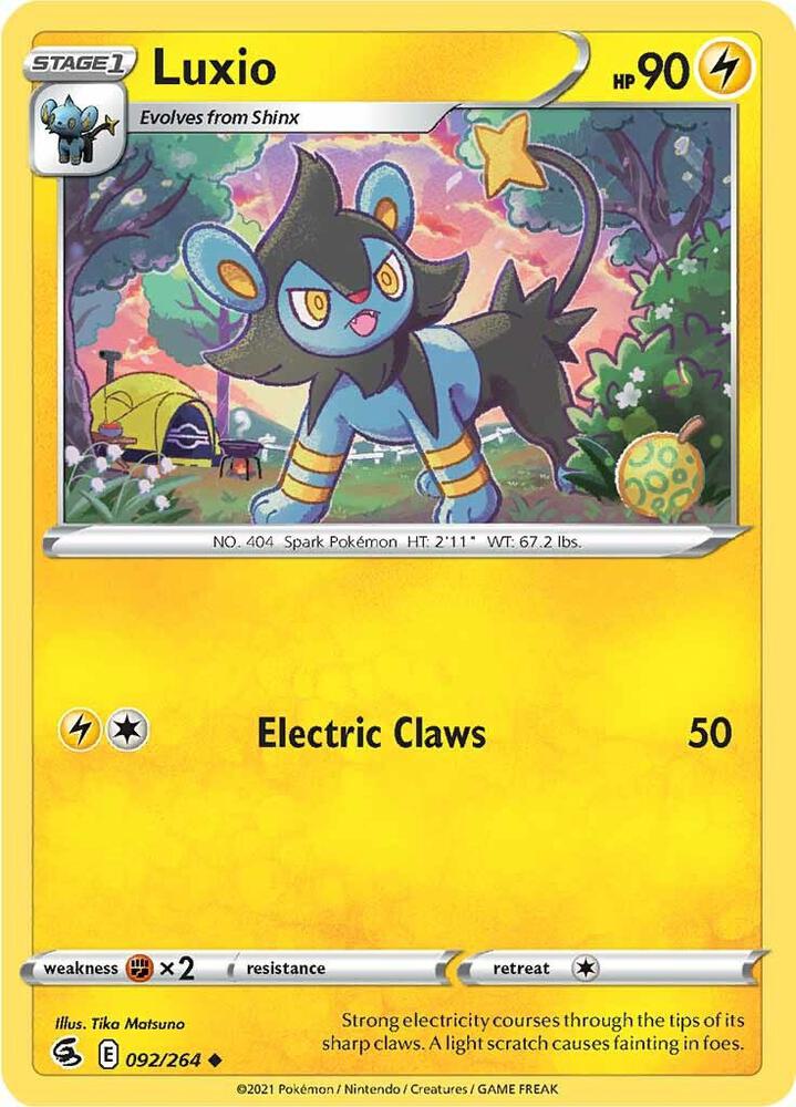 Luxio 092/264 Uncommon Fusion Strike Pokémon card