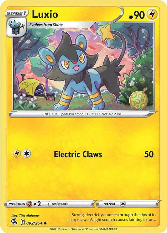 Luxio 092/264 Uncommon Fusion Strike Pokémon card