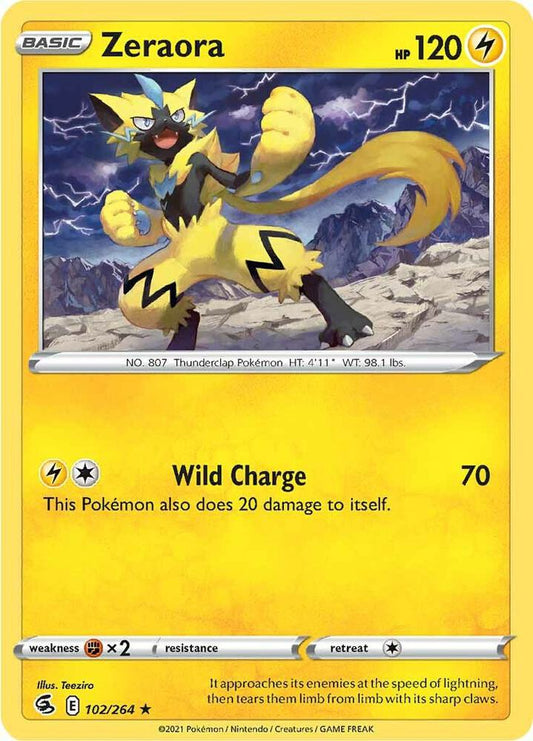 Zeraora 102/264 Rare Fusion Strike Pokémon card