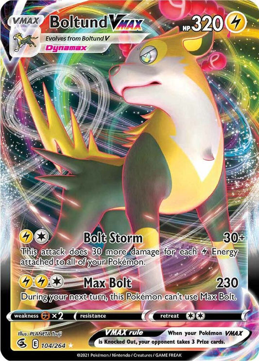 Boltund VMAX 104/264 Ultra Rare Fusion Strike Pokémon card