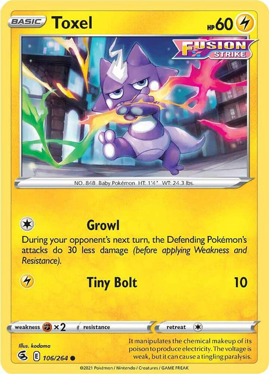 Toxel (106) 106/264 Common Fusion Strike Pokémon card