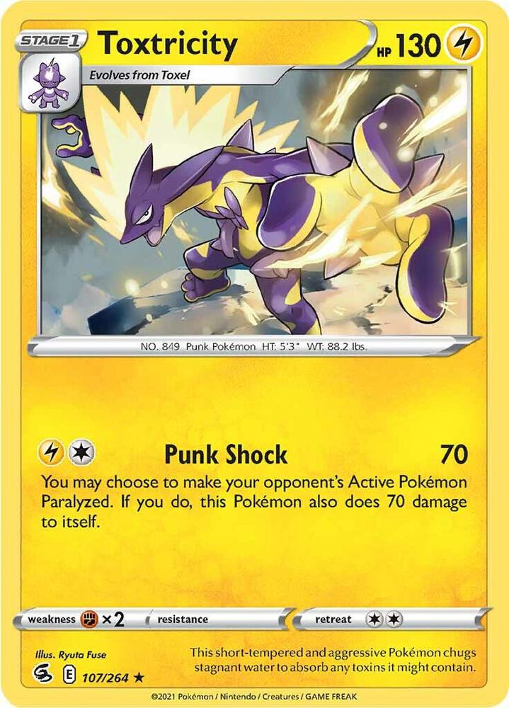 Toxtricity (107) - 107/264 Holo Rare SWSH08: Fusion Strike