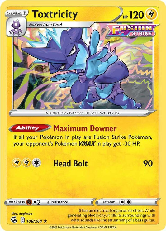 Toxtricity (108) - 108/264 Holo Rare SWSH08: Fusion Strike