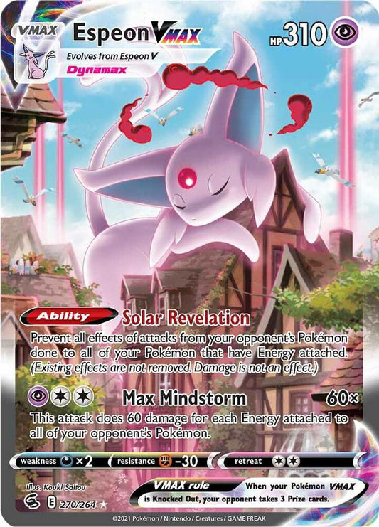 Espeon VMAX (Alternate Art Secret) 270/264 Secret Rare Fusion Strike Pokémon card