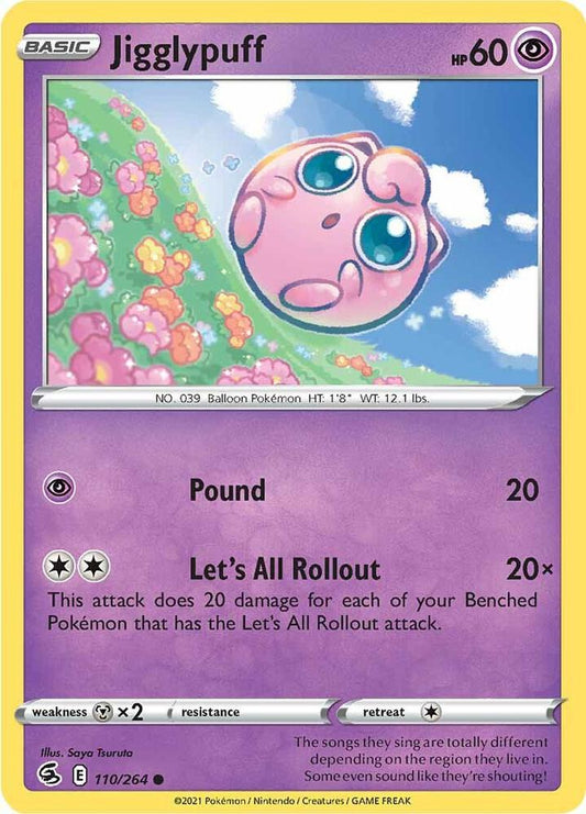 Jigglypuff 110/264 Common Fusion Strike Pokémon card