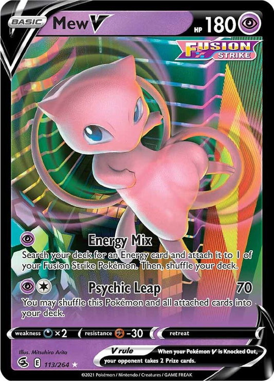 Mew V 113/264 Ultra Rare Fusion Strike Pokémon card