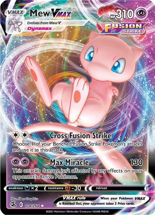 Mew VMAX 114/264 Ultra Rare Fusion Strike Pokémon card